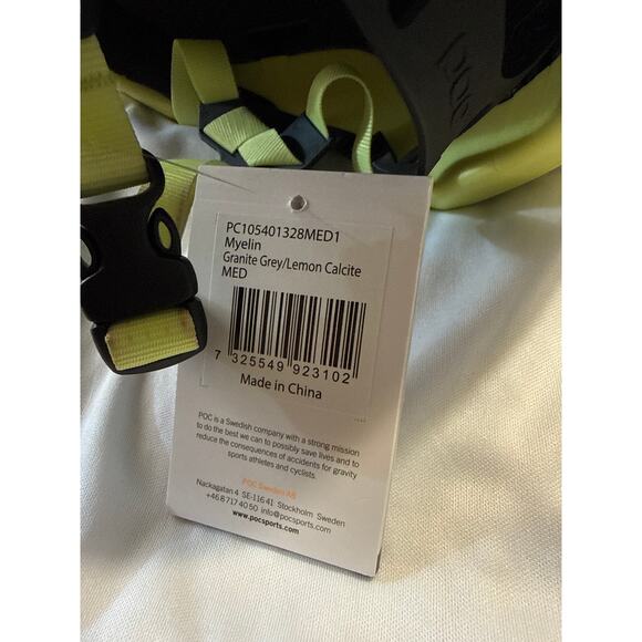 NWT POC Myelin Bike Helmet Size M in Granite Grey Lemon Calcite With Bag - Picture 2 of 5